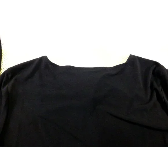 Another Thyme Black & Blue Beaded 3/4 Sleeve Top Scalloped Hem Size 2X USA Made - Picture 11 of 12